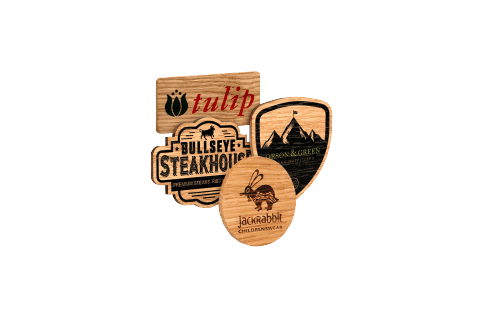 Wood Promotional Badges - British Made Badges